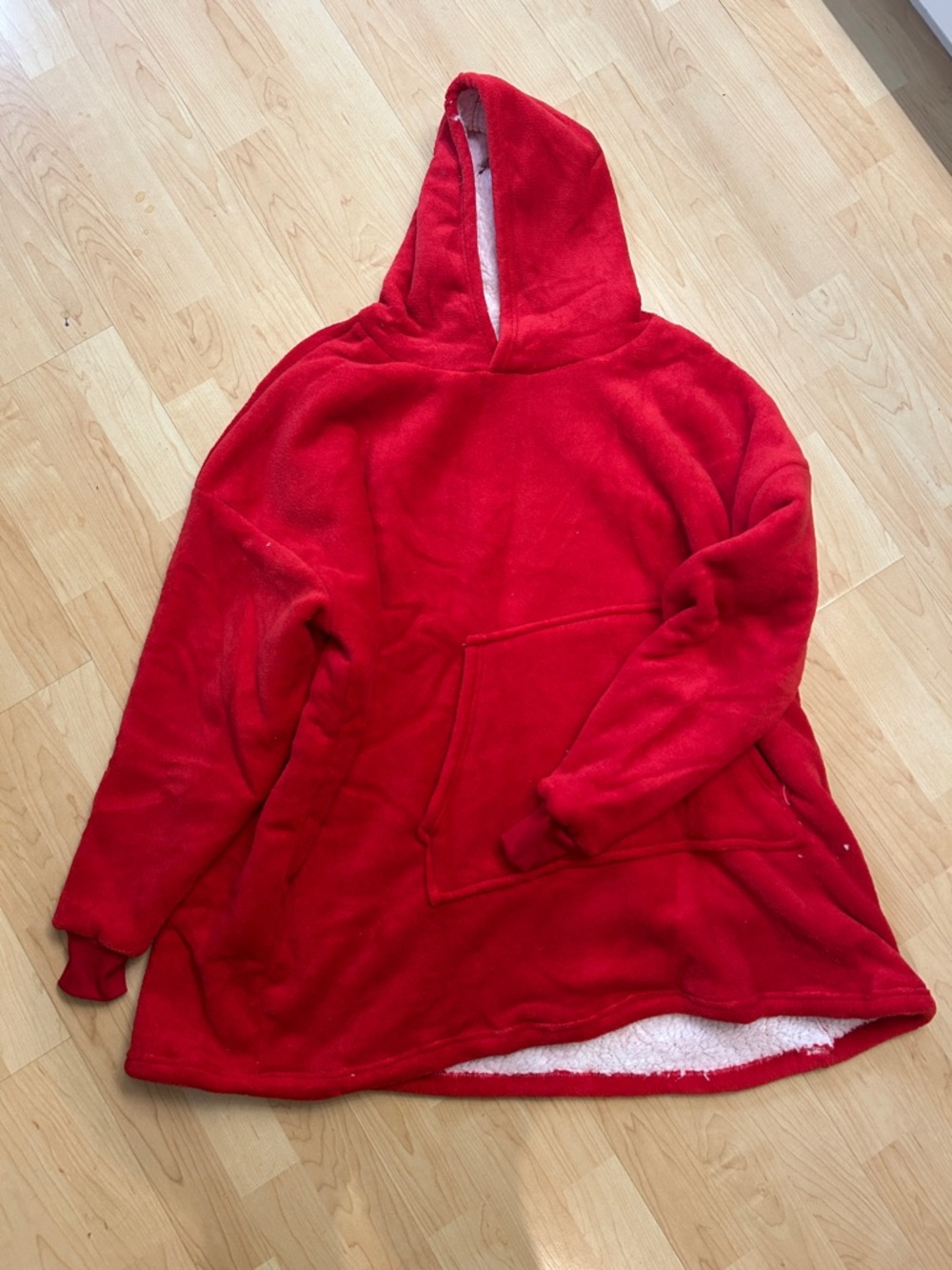 Cozy Red Sherpa-Lined Hoodie
